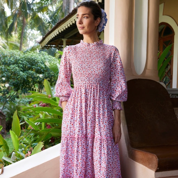 Pink City Prints Scarlet Forest Isabel High Neck Dress - Picture 3 of 3